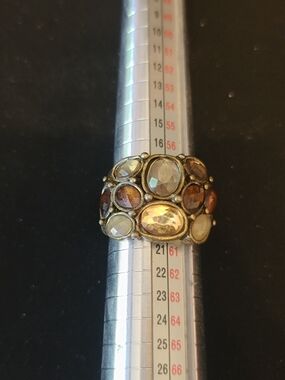 Heidi Dais Multi-Stone Gold-Tone Statement Ring - Brown and Champagne